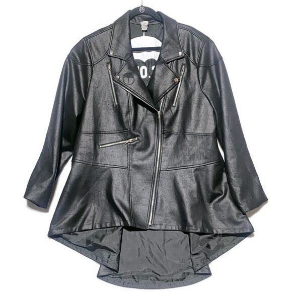 Umbrella Academy 3 Moto Jacket High Low Coat Women's XXL Black I Heard a Rumor - Picture 1 of 9
